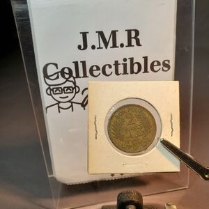 Tunisia 1364 (1945) Aluminum-Bronze 2 Francs. WWII Era. KM# 248